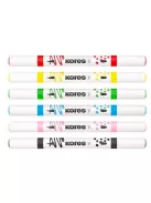 KORES Dekormarker készlet, akril, 1-2 mm, kétvégű, KORES " K-Kreative", 6 különböző szín