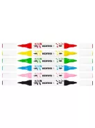 KORES Dekormarker készlet, akril, 1-2 mm, kétvégű, KORES " K-Kreative", 6 különböző szín