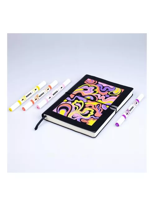 KORES Dekormarker készlet, akril, 1-2 mm, kétvégű, KORES " K-Kreative", 6 különböző szín