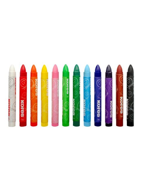 KORES Zsírkréta, háromszögletű "KORES", 12 darabos