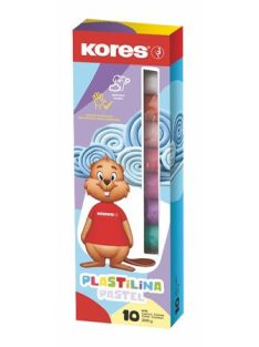   KORES Gyurma, 200 g, 10 pasztell szín, KORES "PLASTILINA"