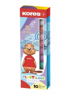   KORES Gyurma, 200 g, 10 pasztell szín, KORES "PLASTILINA"