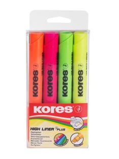   KORES Szövegkiemelő készlet, 0,5-5 mm, KORES "High Liner Plus", 4 különböző szín