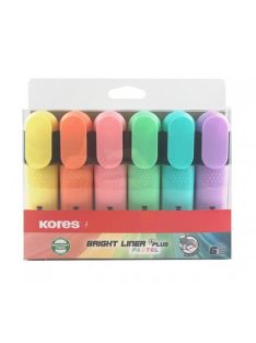   KORES Szövegkiemelő készlet, 0,5-5 mm, KORES "Bright Liner Plus Pastel", 6 különböző szín