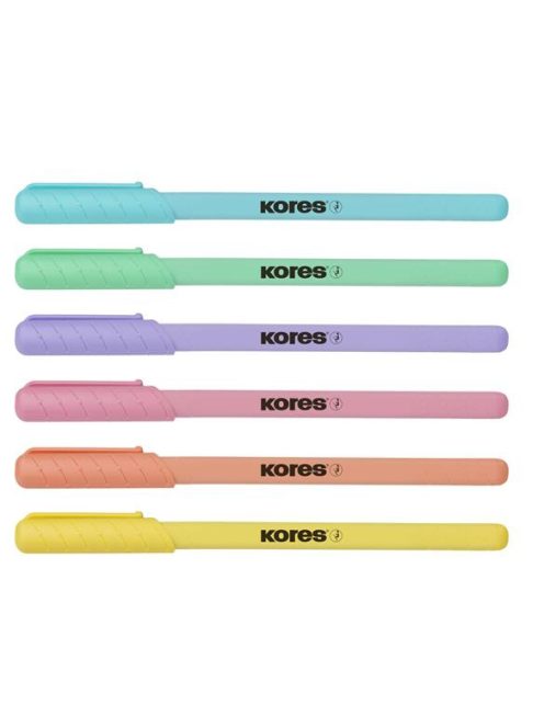 KORES Golyóstoll, 1,0 mm, kupakos, háromszögletű, KORES "KOR-M Pastel", kék