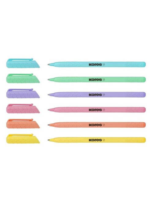 KORES Golyóstoll, 1,0 mm, kupakos, háromszögletű, KORES "KOR-M Pastel", kék