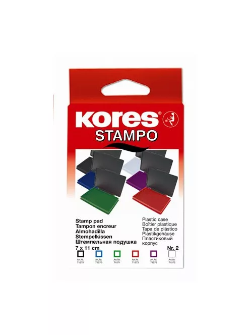 KORES Bélyegzőpárna, 110x70 mm, KORES "Stampo", fekete