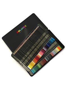   KORES Színes ceruza készlet, háromszögletű, fém doboz, KORES "Kolores Selection", 72 különböző szín