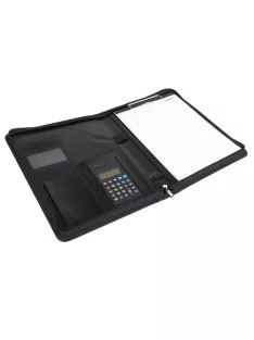 Konferencia mappa, A4, műbőr, számológéppel, fekete