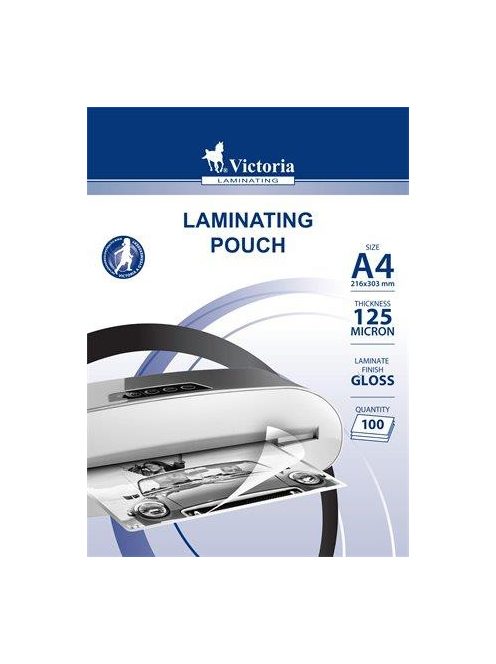 VICTORIA OFFICE Meleglamináló fólia, 125 mikron, A4, fényes, VICTORIA OFFICE