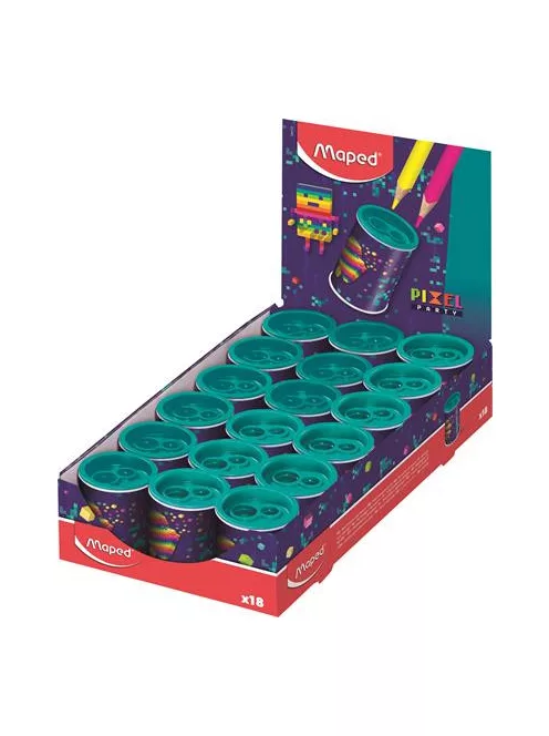 MAPED Hegyező display, kétlyukú, tartályos, MAPED "Pixel Party"