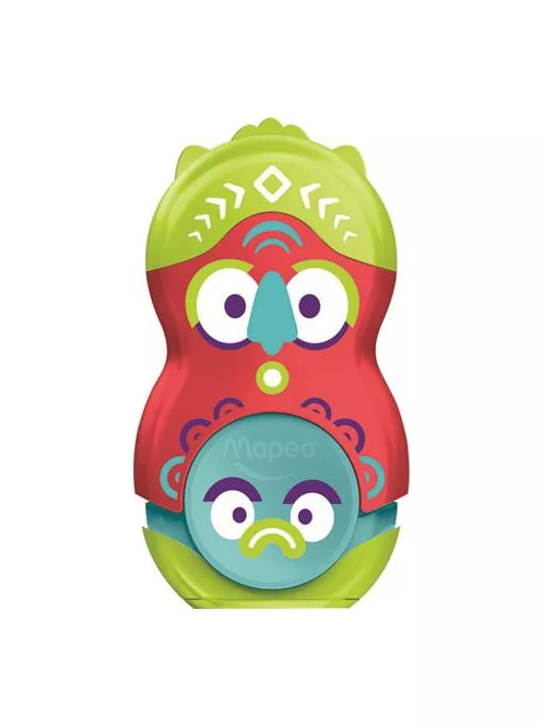 MAPED Hegyező és radír, egylyukú, tartályos, MAPED "Fancy", vegyes színek