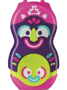   MAPED Hegyező és radír, egylyukú, tartályos, MAPED "Fancy", vegyes színek