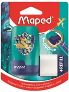 MAPED Hegyező és radír, kétlyukú, tartályos, pótradírral, MAPED "Connect Dragon", sárkány