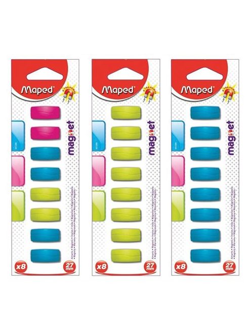 MAPED Mágnes, téglalap alakú, 27 mm, MAPED, vegyes színek