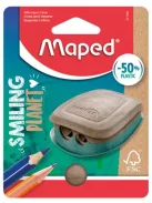 MAPED Hegyező, kétlyukú, tartályos, műanyag, FSC, MAPED "Smiling Planet"