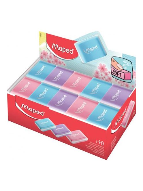 MAPED Radír display, MAPED "Essentials Soft Pastel", vegyes színek