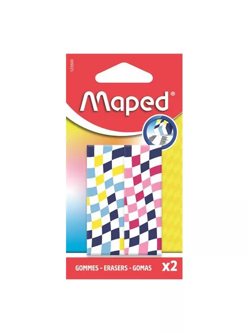MAPED Radír, kockamintás, MAPED „Checkerboards”, vegyes minták, 2 db