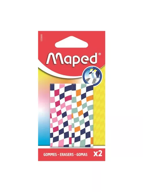 MAPED Radír, kockamintás, MAPED „Checkerboards”, vegyes minták, 2 db