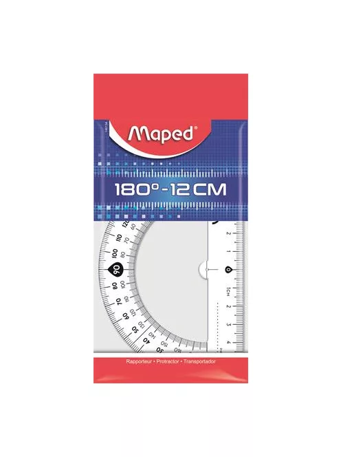 MAPED Szögmérő, műanyag 180°-os kínáló dobozos MAPED "Essentials"