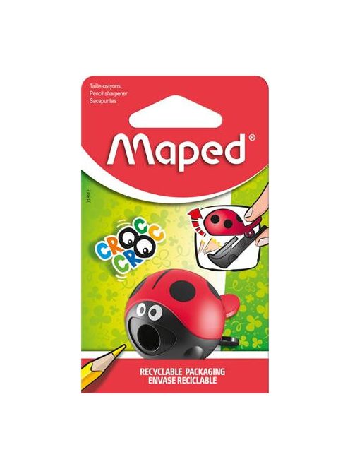 MAPED Hegyező, egylyukú, tartályos, MAPED "Croc Croc Easy", katica és bálna, vegyes formák