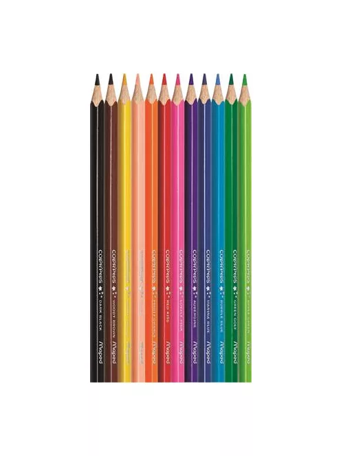 MAPED Színes ceruza készlet, háromszögletű, MAPED "Color'Peps Star", 12 különböző szín