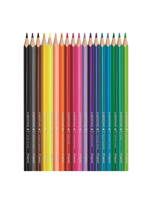 MAPED Színes ceruza készlet, háromszögletű, MAPED "Color'Peps Star", 18 különböző szín