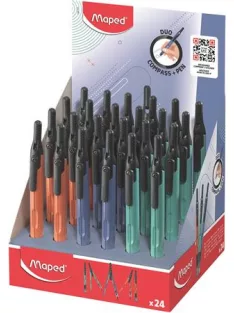   MAPED Körző display, heggyel, 2in1, ceruzává alakítható, MAPED „Compass Pen”, vegyes színek
