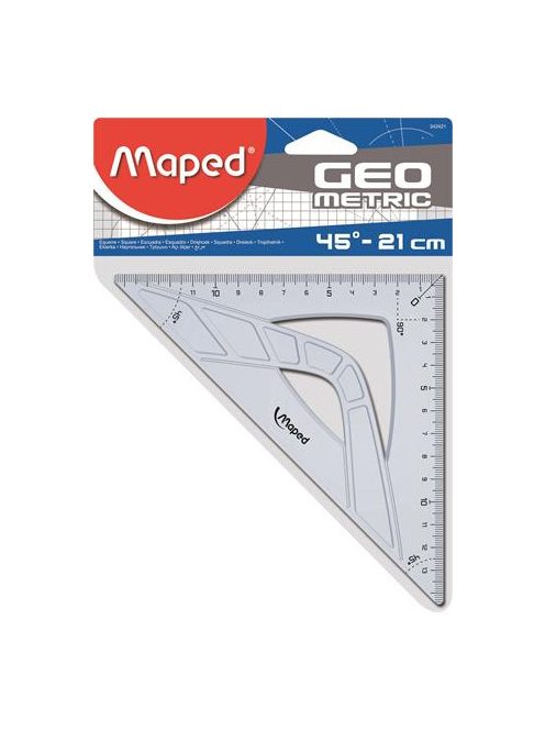 MAPED Háromszög vonalzó, műanyag, 45°, 21 cm, MAPED "Geometric"