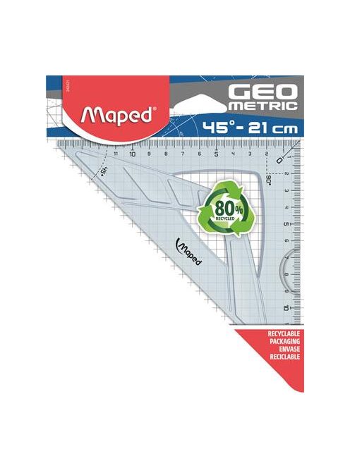 MAPED Háromszög vonalzó, műanyag, 45°, 14 cm, MAPED "Geometric"