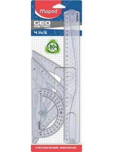   MAPED Vonalzókészlet, műanyag, 4 darabos, MAPED "Geometric"