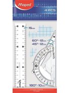 MAPED Vonalzókészlet, kicsi, műanyag, 4 darabos, MAPED "Start"