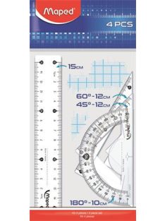   MAPED Vonalzókészlet, kicsi, műanyag, 4 darabos, MAPED "Start"