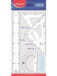   MAPED Vonalzókészlet, nagy, műanyag, 4 darabos, MAPED "Start"