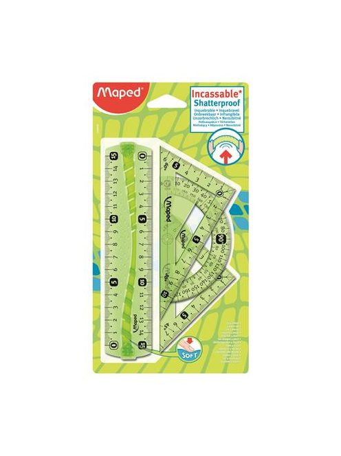 MAPED Vonalzókészlet, kicsi, műanyag, hajlítható, 4 darabos, MAPED "Flex"