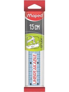   MAPED Vonalzó, műanyag, törhetetlen, 15 cm, MAPED "Study Unbreakable", vegyes színek