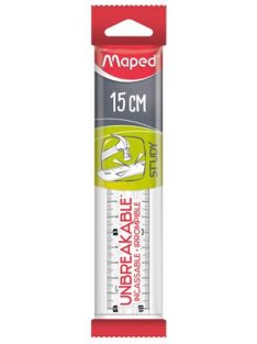   MAPED Vonalzó, műanyag, törhetetlen, 15 cm, MAPED "Study Unbreakable", átlátszó