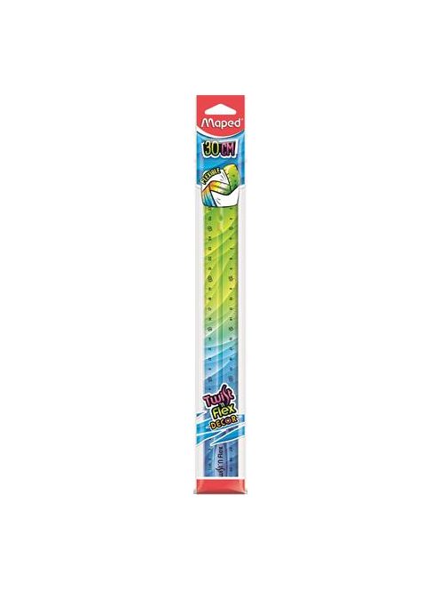 MAPED Vonalzó, műanyag, 30 cm, MAPED "Twist'n Flex Decor"