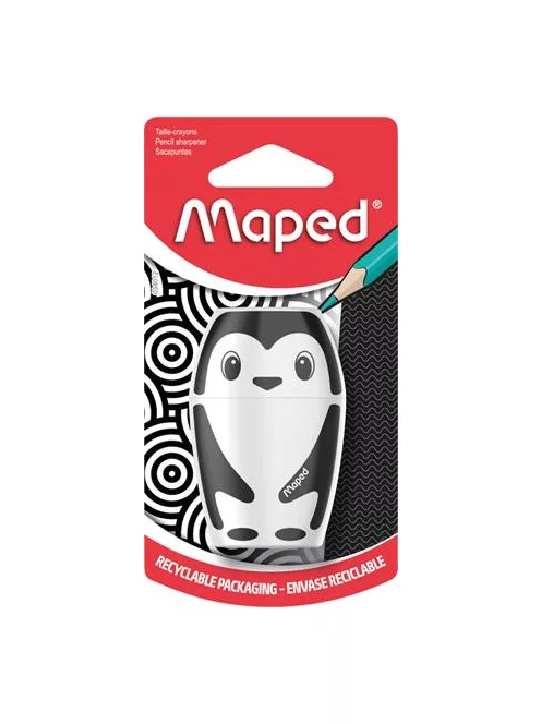 MAPED Hegyező, egylyukú, tartályos, MAPED "Shakky Fancy", panda és pingvin, vegyes formák