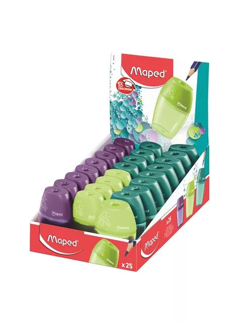 MAPED Hegyező display, egylyukú, tartályos, MAPED "Shaker", vegyes színek