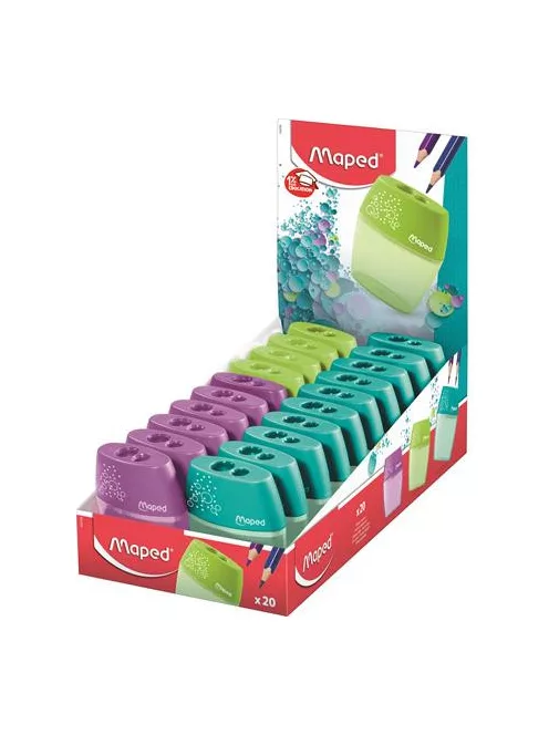 MAPED Hegyező display, kétlyukú, tartályos, MAPED "Shaker", vegyes színek