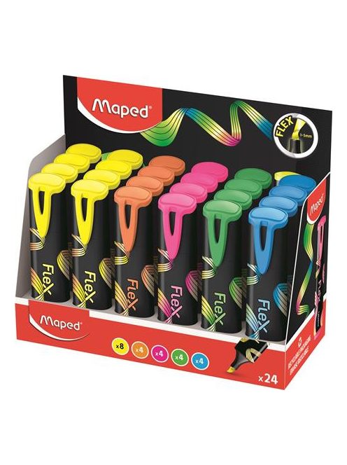 MAPED Szövegkiemelő display, 1-5 mm, MAPED "Fluo Peps Flex", vegyes színek