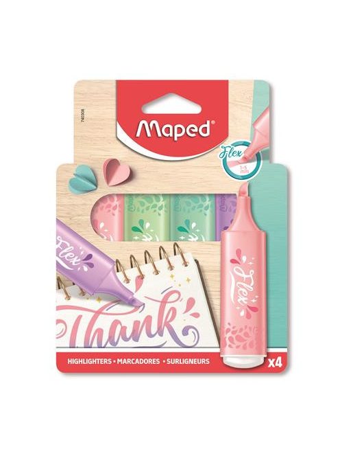 MAPED Szövegkiemelő készlet, 1-5 mm, MAPED "Fluo Peps Flex Pastel", pasztell szín, vegyes készletek