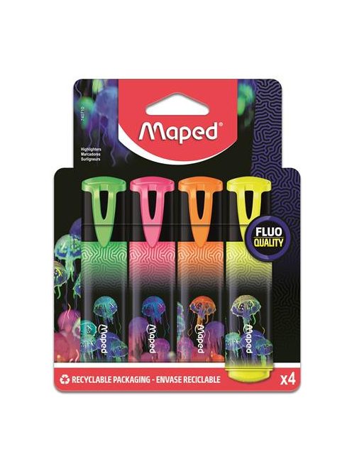 MAPED Szövegkiemelő készlet, 1-5 mm, MAPED "Deepsea Paradise Fluo Peps", 4 különböző szín