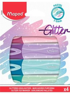   MAPED Szövegkiemelő készlet, 1-5 mm, MAPED "Glitter Fluo Peps", vegyes pasztell színek