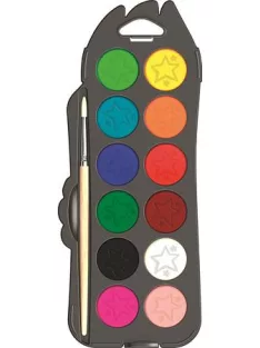   MAPED Vízfesték, 12 szín, 30 mm átm/szín + ajándék ecset, MAPED