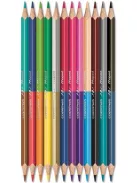 MAPED Színes ceruza készlet, kétvégű, háromszögletű, MAPED "Color'Peps Duo", 24 különböző szín