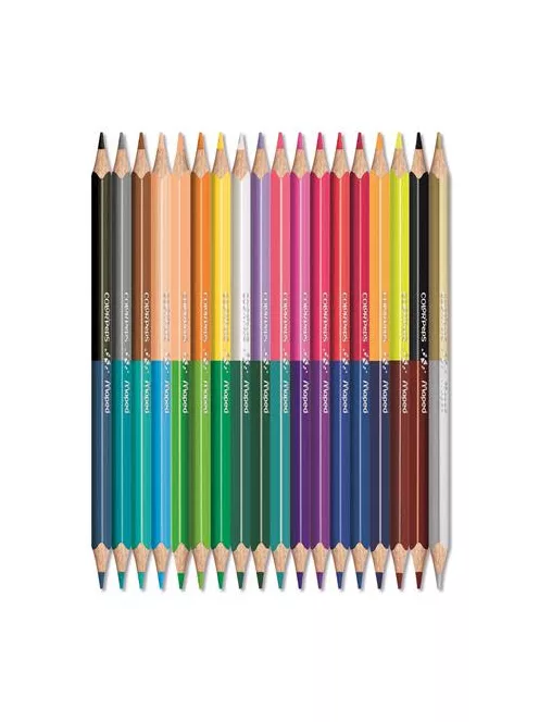 MAPED Színes ceruza készlet, háromszögletű, kétvégű, MAPED "Color'Peps Duo", 36 különböző szín