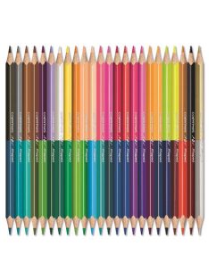   MAPED Színes ceruza készlet, háromszögletű, kétvégű, MAPED "Color'Peps Duo", 48 különböző szín
