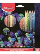 MAPED Színes ceruza készlet, háromszögletű, MAPED "Deepsea Paradise", 24 különböző szín